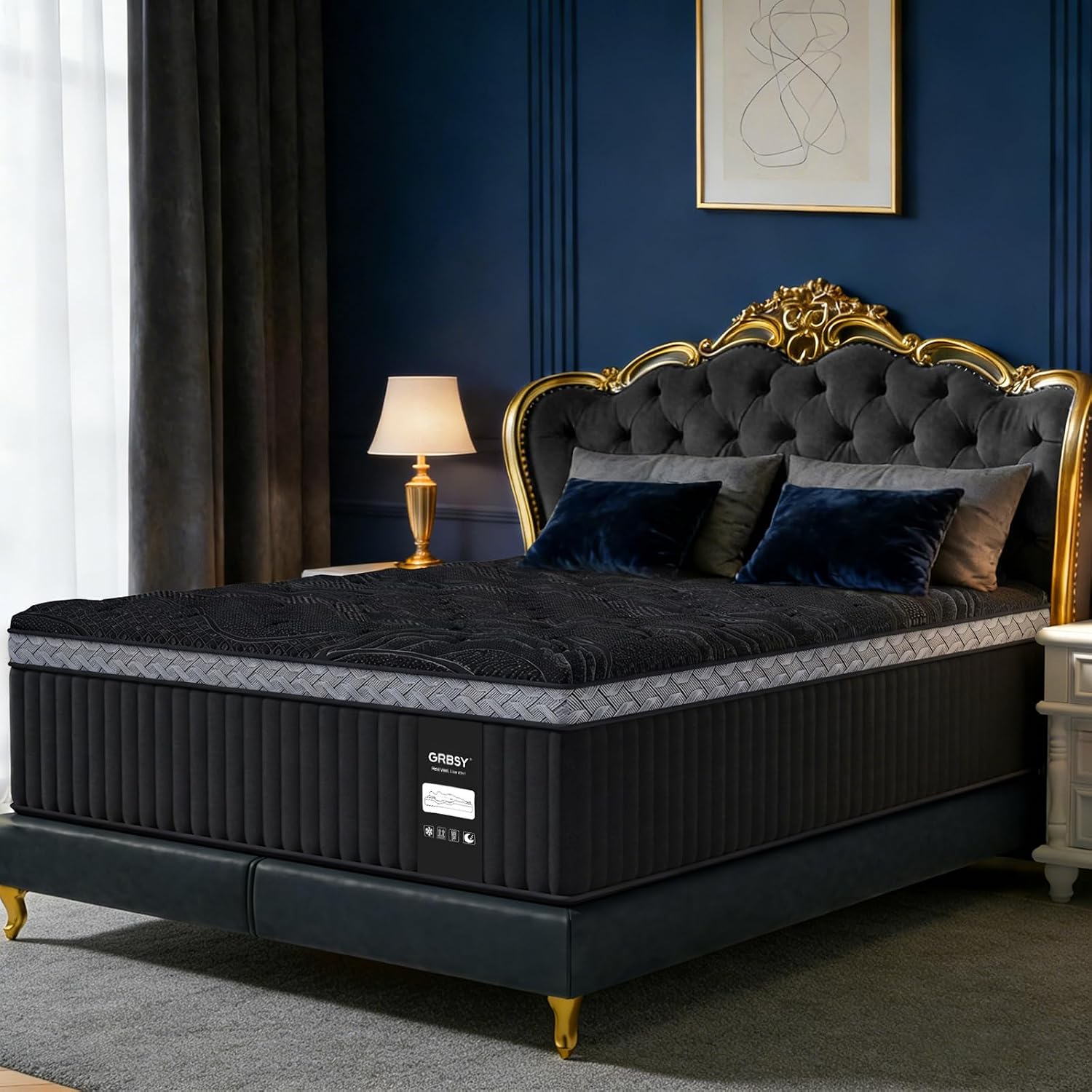 16 Inch King Size Mattress, Upgraded Luxury Hybrid King Mattress In A Box With 7-Zone Support For Cool Night & Pressure Relief, Motion Isolation, Assembled In Usa, 365-Night Trial, Medium Firm