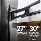 Mantelmount- Mm340 Above Fireplace Pull Down Tv Mount- Televisions 44" To 80" Up To 90 Lbs - Safe Auto-Adjusting Tv Mounts - Patented Motion Stops, Handles, Balancing Technology - Superior Steel