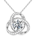 MOOSEA Mothers Day Gifts - 1-3 ct Love Knot Moissanite Necklace, Lab Created Moissanite 925 Sterling Silver Pendant Necklace Anniversary Birthday Gifts for Women Wife Mom Girlfriend Grandma