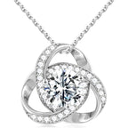 MOOSEA Mothers Day Gifts - 1-3 ct Love Knot Moissanite Necklace, Lab Created Moissanite 925 Sterling Silver Pendant Necklace Anniversary Birthday Gifts for Women Wife Mom Girlfriend Grandma