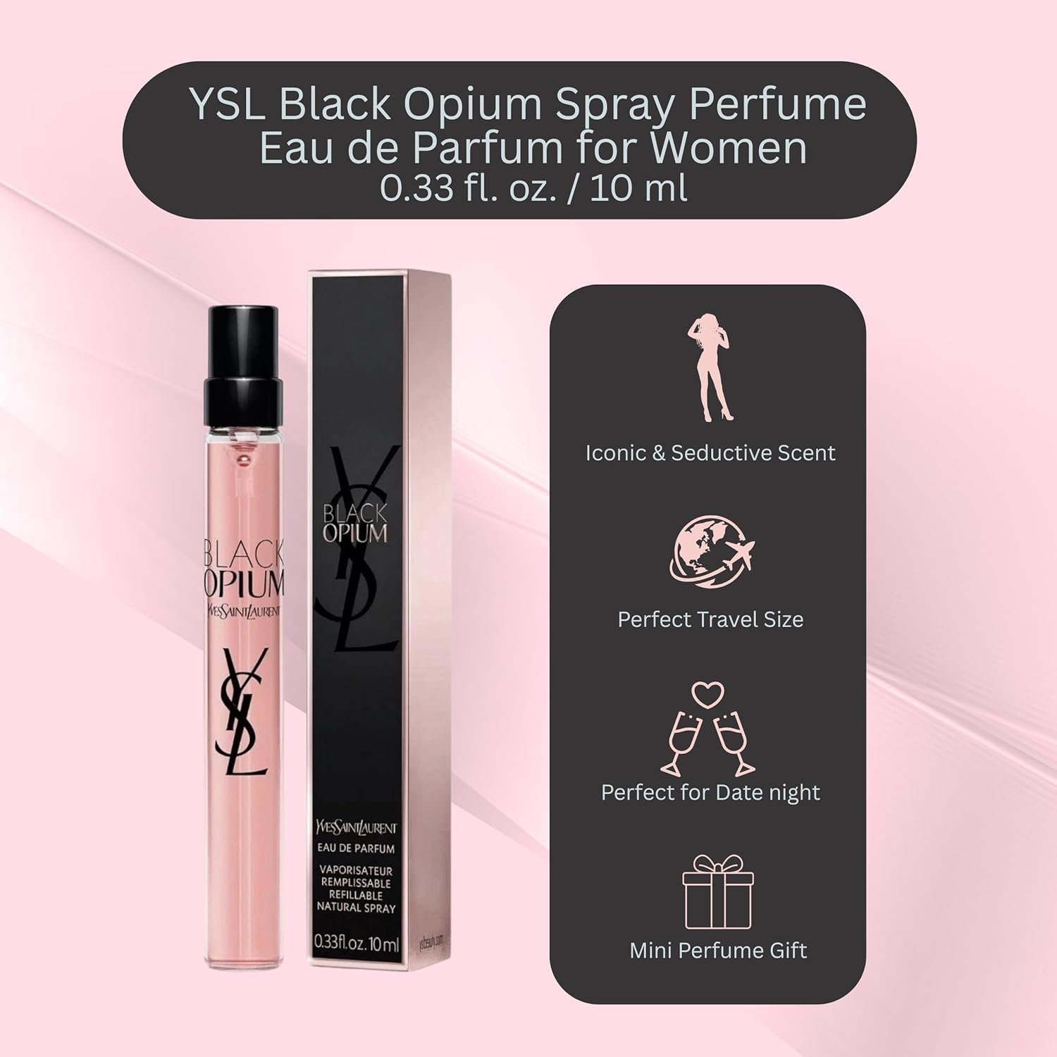 Yves Saint Laurent Black Opium Eau De Parfum Spray for Women .33 oz.