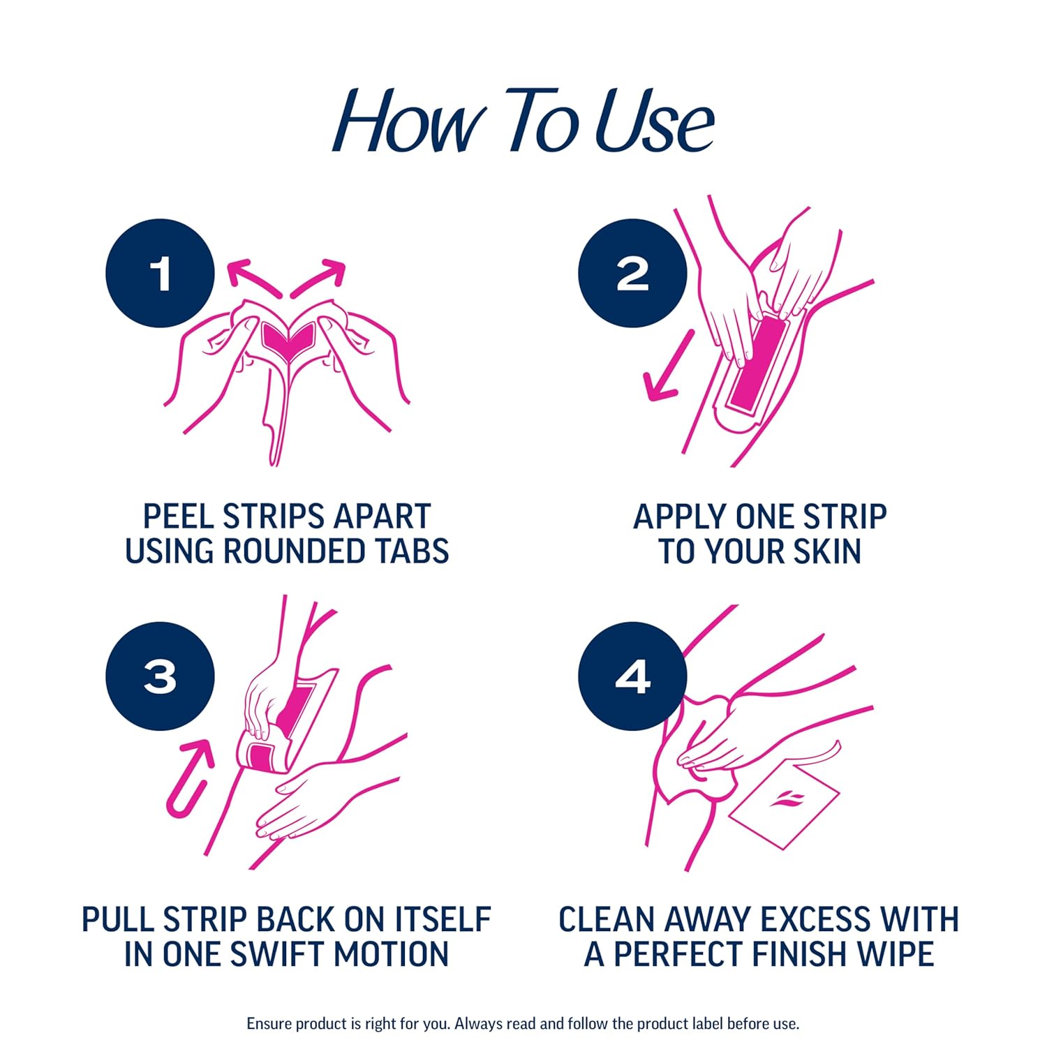 VEET Ready-To-Use Waxing Kit For Women, Wax Strips For Body Hair Removal, Wax Kit For Legs and Body, Personal Care Product, Hair Remover, 40ct Waxing Strips (20 Double-Sided), 4ct Body Wipes