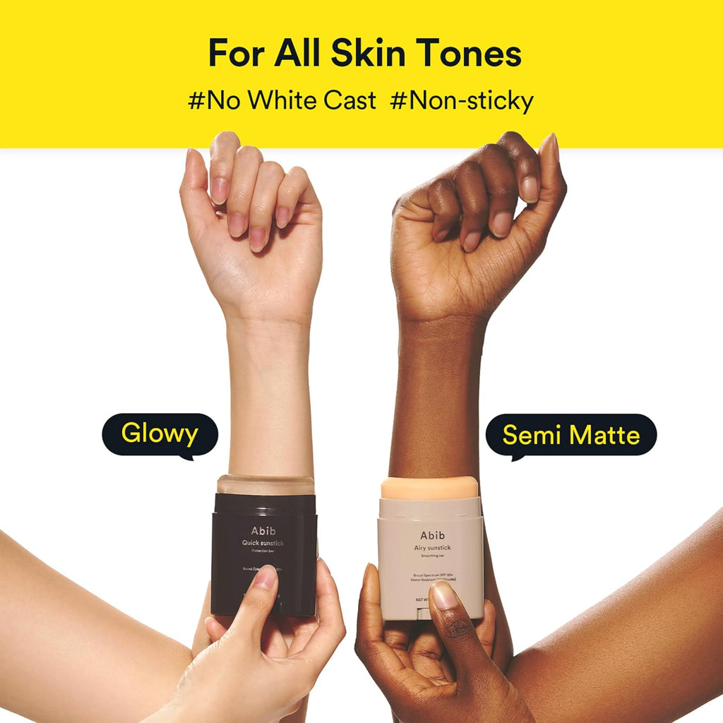 Abib Airy Sunstick Protection Bar Spf50+ Broad Spectrum, Semi-Matte Sunscreen Stick For Oily & Combination Skin, No White Cast, Water-Resistant, Korean Sunscreen, 0.81 Oz / 23 G