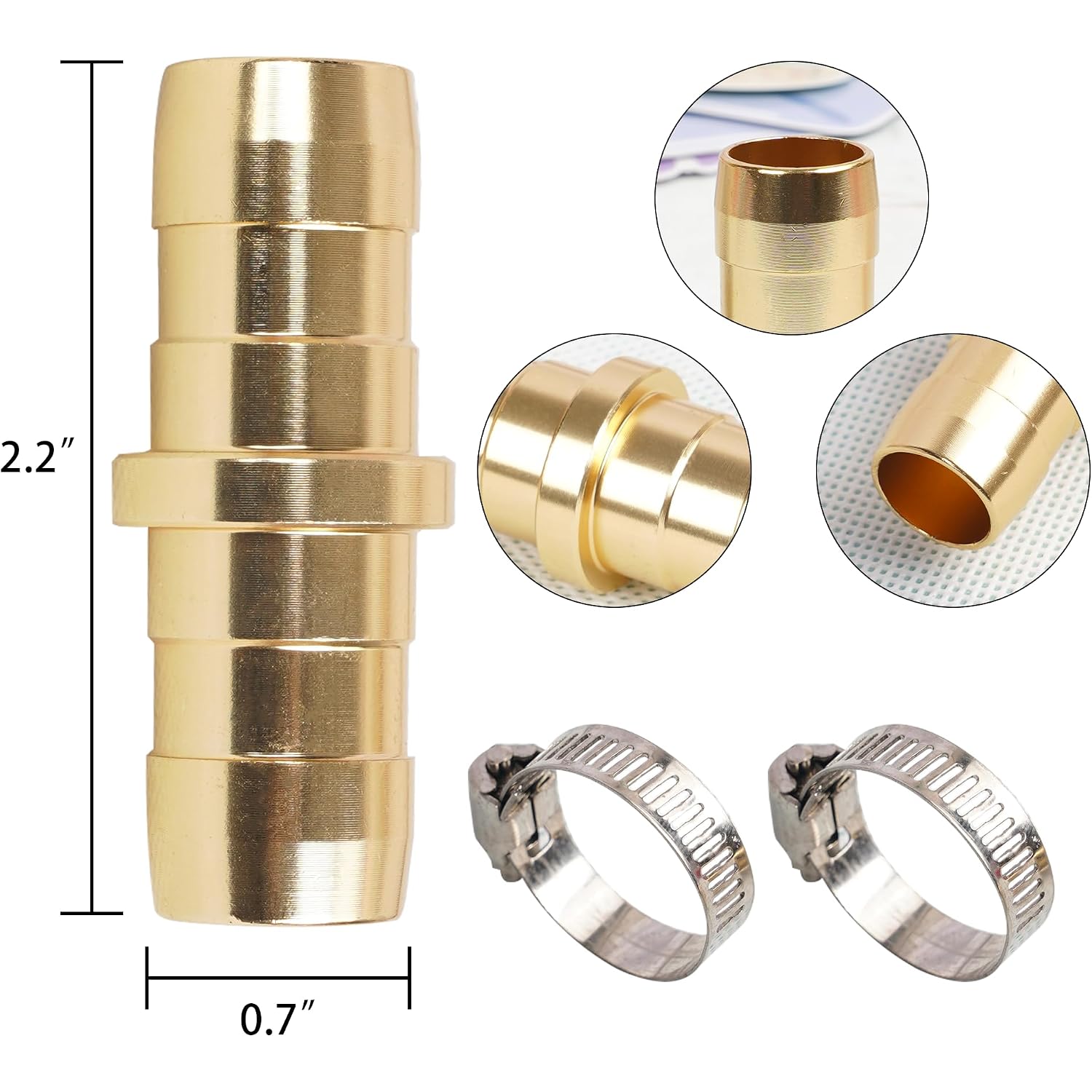 Hourleey 4 Pack Garden Hose Repair Kit, Hose Connector Repair Mender Kit With Stainless Clamp, Fits 3/4"-5/8" Water Hose Repair Fittings