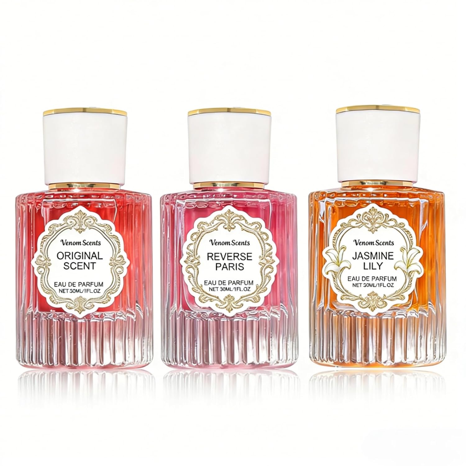 3Pcs Pheromones For Women, Jasmine Lily & Peony Long-Lasting Floral Perfume Collection 3 Fl Oz
