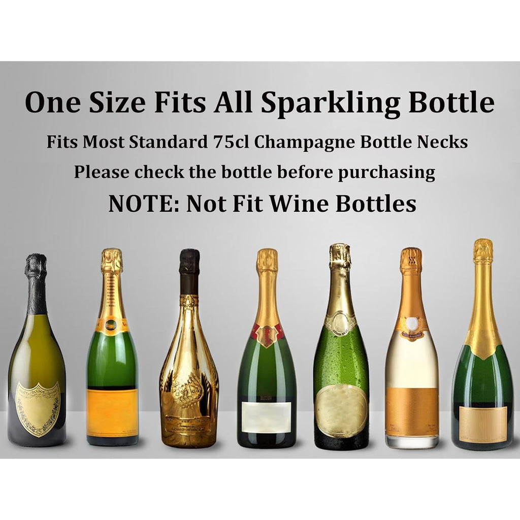 Champagne Stoppers For Bottles, Pafusen 2 Pack Champagne Sealer Stopper, Stainless Steel Champagne Cork Stopper Toppers, Saver For Champagne Cava Prosecco Sparkling Wine