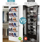Clear Over The Door Hat Racks For Baseball Caps, Large Holds Up To 72 Caps Hat Storage Organizer For Closet Wall, Deep Pockets Hanging Hat Holder With 3 Hooks, Black