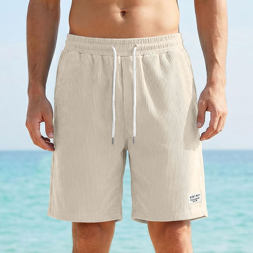 Deex Men'S Corduroy Shorts Casual 7 Inch Lightweight Elastic Waist Drawstring Summer Beach Loose Fit Shorts With Pockets 2026
