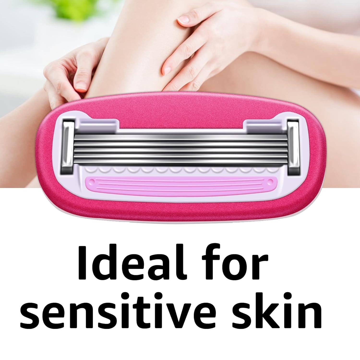 Amazon Basics Women's 5-Blade Razor for Smooth, Close Shave, FITS Amazon Basics Handle and Venus Handles, Includes 1 Handle, 2 Cartridges & 1 Shower Hanger