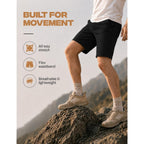 Weatherproof Vintage Mens Hiking Shorts, Quick Dry Lightweight Stretch Casual Shorts With Zipper Pockets