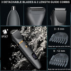Ball Shaver for Men, 3-in-1 Multifunction Body Hair Trimmer & Pubic Shaver with Titanium Blades (No Nicks!), IPX7 Waterproof Electric Razor, LED Display, Wet/Dry