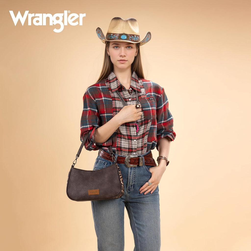 Wrangler Western Shoulder Bag for Women Small Purse Aztec Hobo Bag HandBag with Detachable Strap