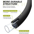 Garden Hose, Lightweight, Ultra Flexible, Durable, Kink-Free Water Hose - Made Of Tpu, Drinking Water Safe Material, Non-Shrinking, Easy To Store, All-Weather, Black (50 Ft)