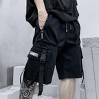 Xyxiongmao Men'S Joggers Techwear Black Hip Hop Cargo Shorts Streetwear Sweatpants Cargo Pants For Men