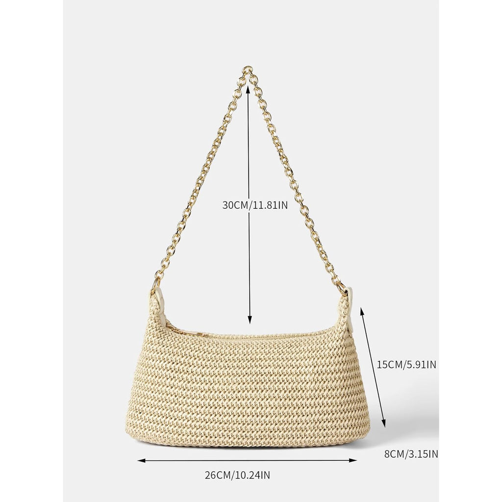 Verdusa Women's Straw Woven Shoulder Bag Tote Handbag Summer Beach Purse Vacation Bags