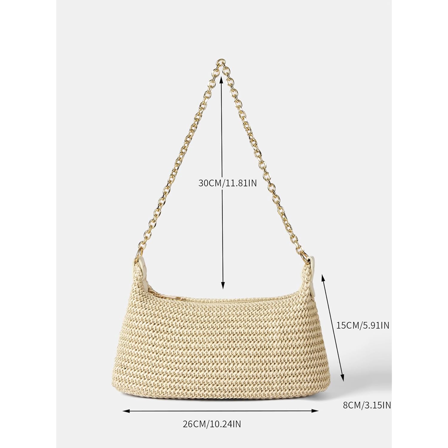 Verdusa Women's Straw Woven Shoulder Bag Tote Handbag Summer Beach Purse Vacation Bags