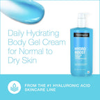 Neutrogena Hydro Boost Body Gel Cream, Hydrating Body Lotion With Hyaluronic Acid For Normal To Dry Skin, Hyaluronic Acid Lightweight Moisturizer, 16 Oz, 2 Pack
