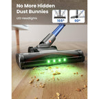 Dzaki Cordless Stick Vacuum Cleaner, 650W 55Kpa Brushless Motor, 60-Min Runtime, Detachable Battery, Anti-Tangle, Self-Standing, Vacuum Cleaners For Home, Pet Hair, Carpet & Hardwood Floors