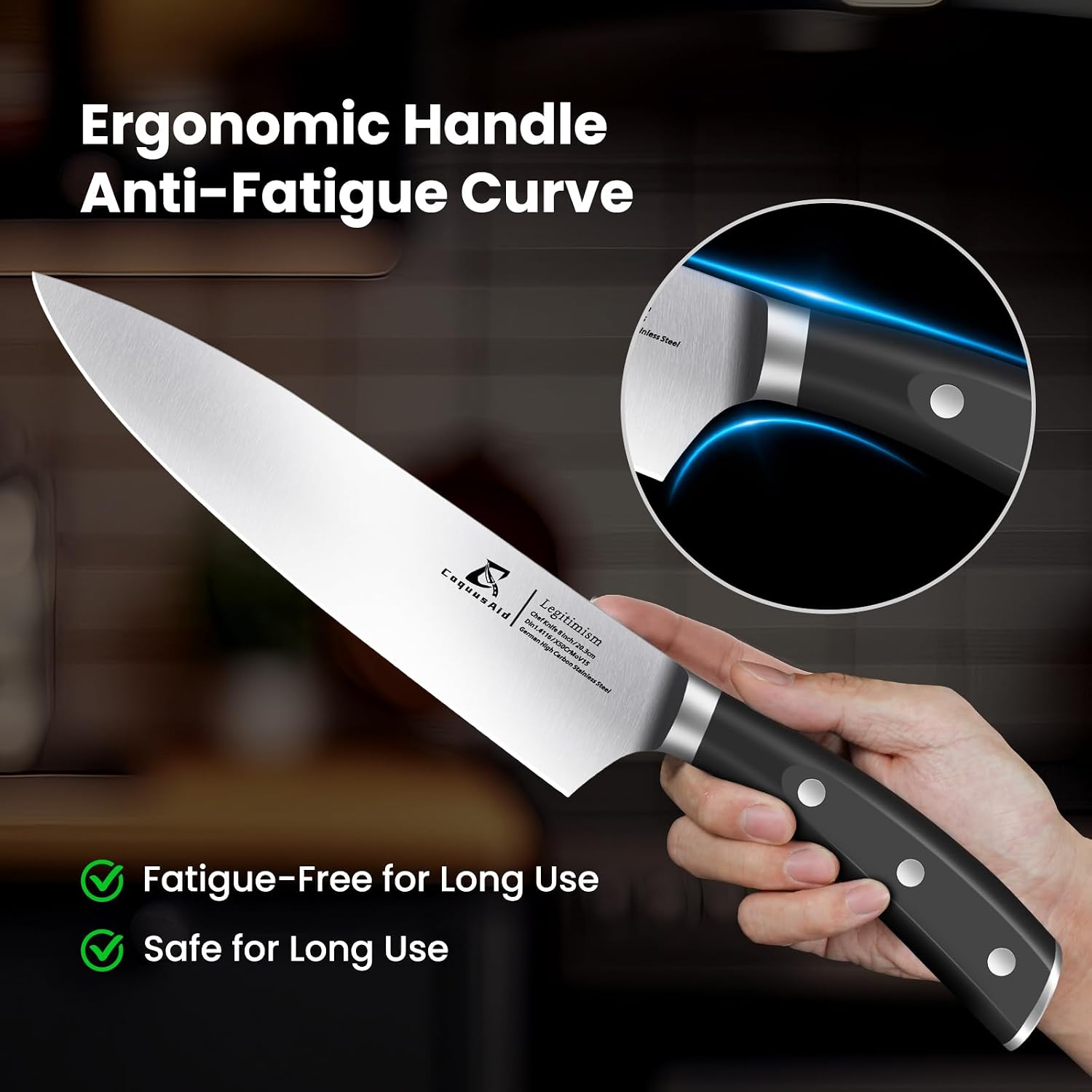 Knife Set, Upgrade 15 Pcs Knife Block Set With Widened Ventilated Slot, German Stainless Steel Kitchen Knives Set With Sharpener, Professional Chef Knives Set, Full Tang Ergonomic Handle