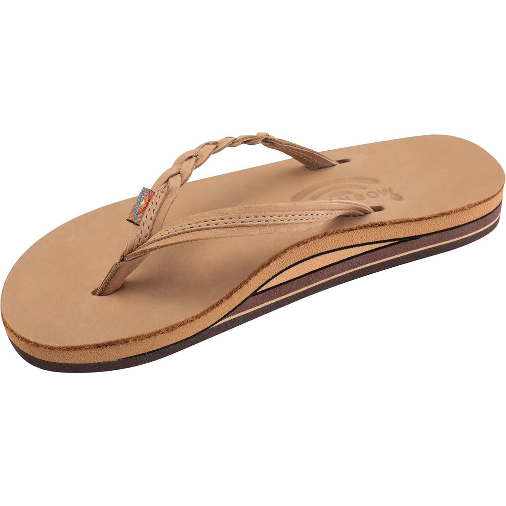 Rainbow Sandals Women’S Double Layer Flirty Braidy Premier Leather W/Single Braided Strap