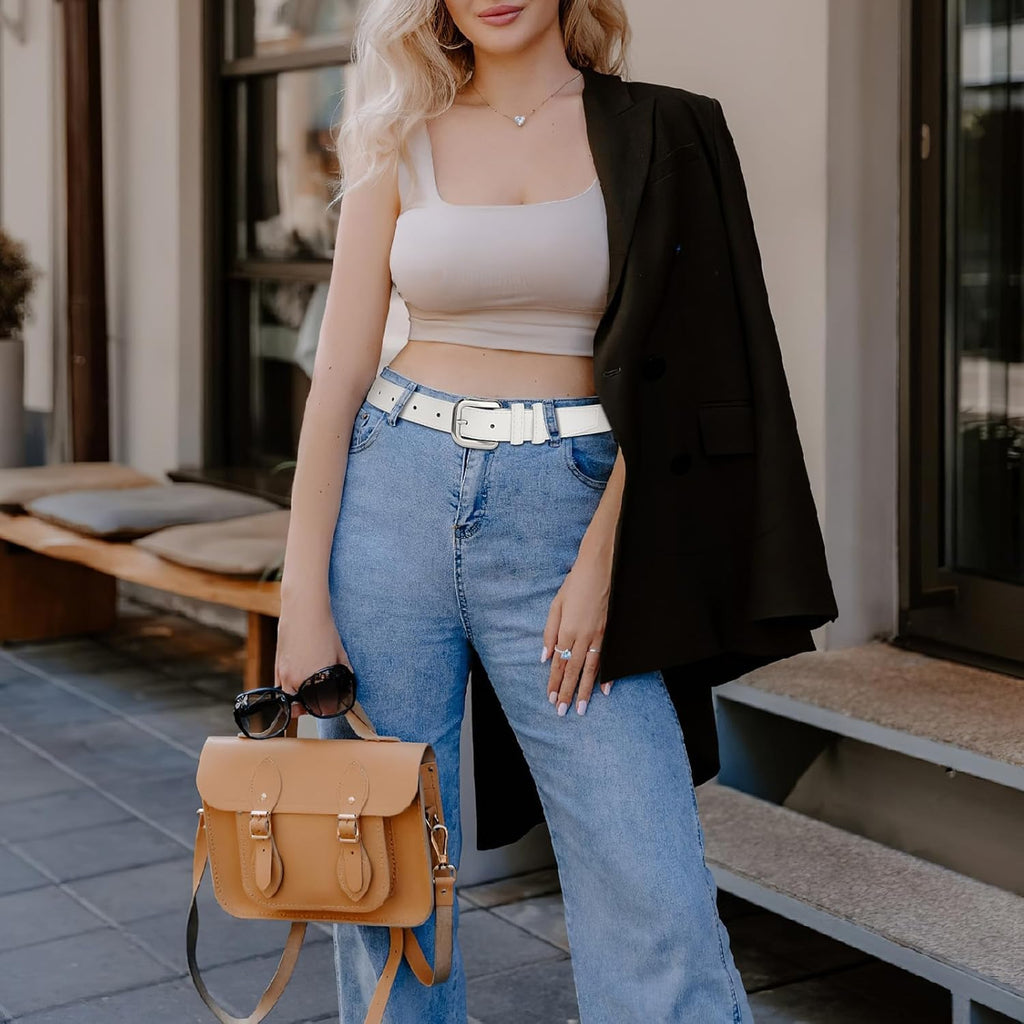 VONMELLI Leather Belts for Women Fashion Wasit Ladies Belt for Jeans Pants Dresses with Pin Buckle