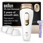 Braun IPL, Silk·Expert Pro 5, IPL Hair Removal for Women and Men, Permanent Laser Hair Reduction At-Home, 4 Heads, IPL5347