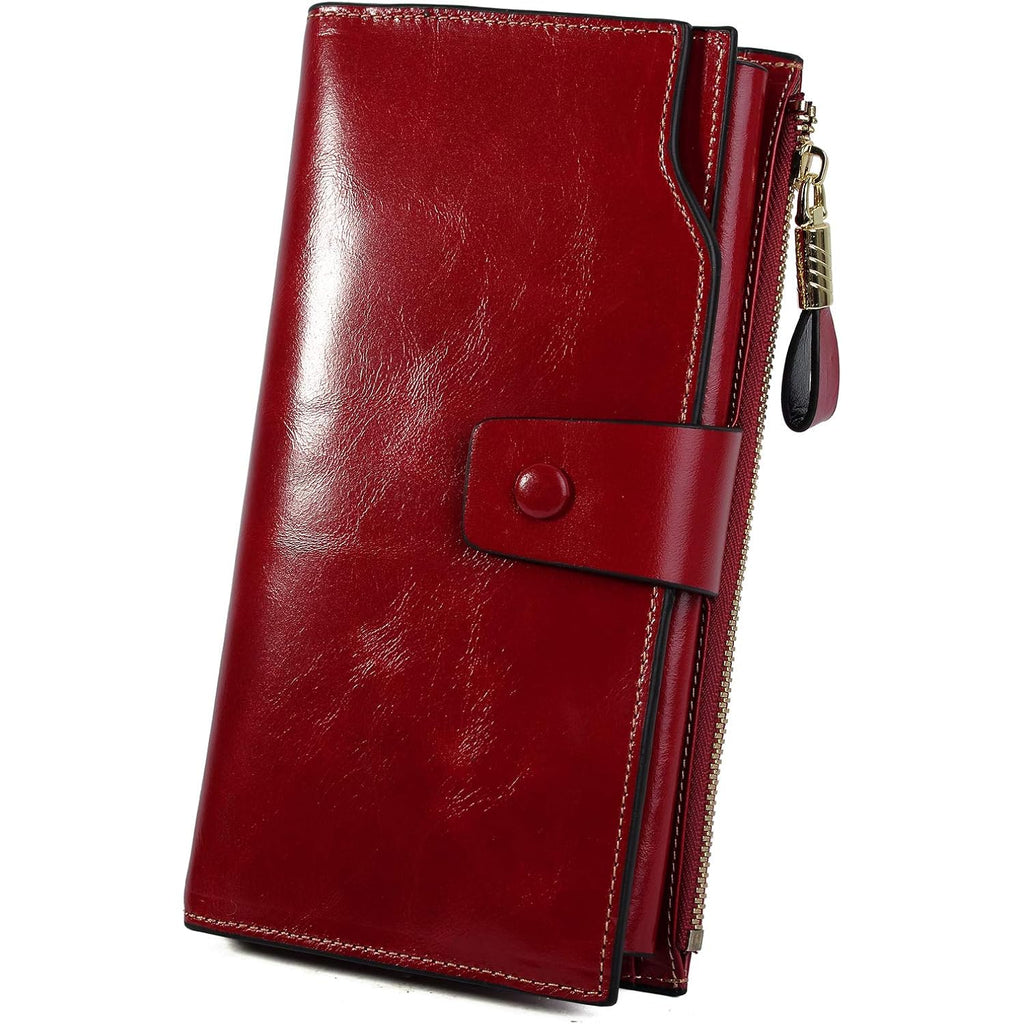 Yaluxe Women'S Genuine Leather Wallet Rfid Blocking Multi Card Holder With Cell Phone Pocket Mothers Day Gifts