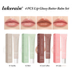 4 Pcs Lip Glossy Butter Nourishing Balm,Lightweight,Non-Sticky,Long-Lasting Lip Care Set