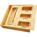 SpaceAid Bag Storage Organizer for Kitchen Drawer, Bamboo Organizer, Compatible with Gallon, Quart, Sandwich and Snack Variety Size Bag (1 Box 4 Slots)