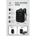 Vortex Vacuum Seal Travel Backpack 60L Expandable Air Compression System Water Resistant Tsa Lock Carry-On