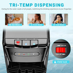 Bottom Loading Water Cooler Dispenser，3 Temperature Settings - Hot, Cold & Room, Empty Bottle Indicator, Child Safety Lock, Ideal For Office, Home, Living Room, Matte Black