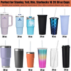 Alink 12-Pack Reusable Clear Plastic Straws, 10.5 In X 0.3 In Replacement Tumbler Straws, Bpa-Free Dishwasher-Safe Hard Straws With Brush For Stanley, Yeti, Starbucks, Owala, Mason Jars 16–32 Oz Cups