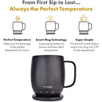 Nextmug - Temperature-Controlled, Self-Heating Coffee Mug (Black - 14 oz.)