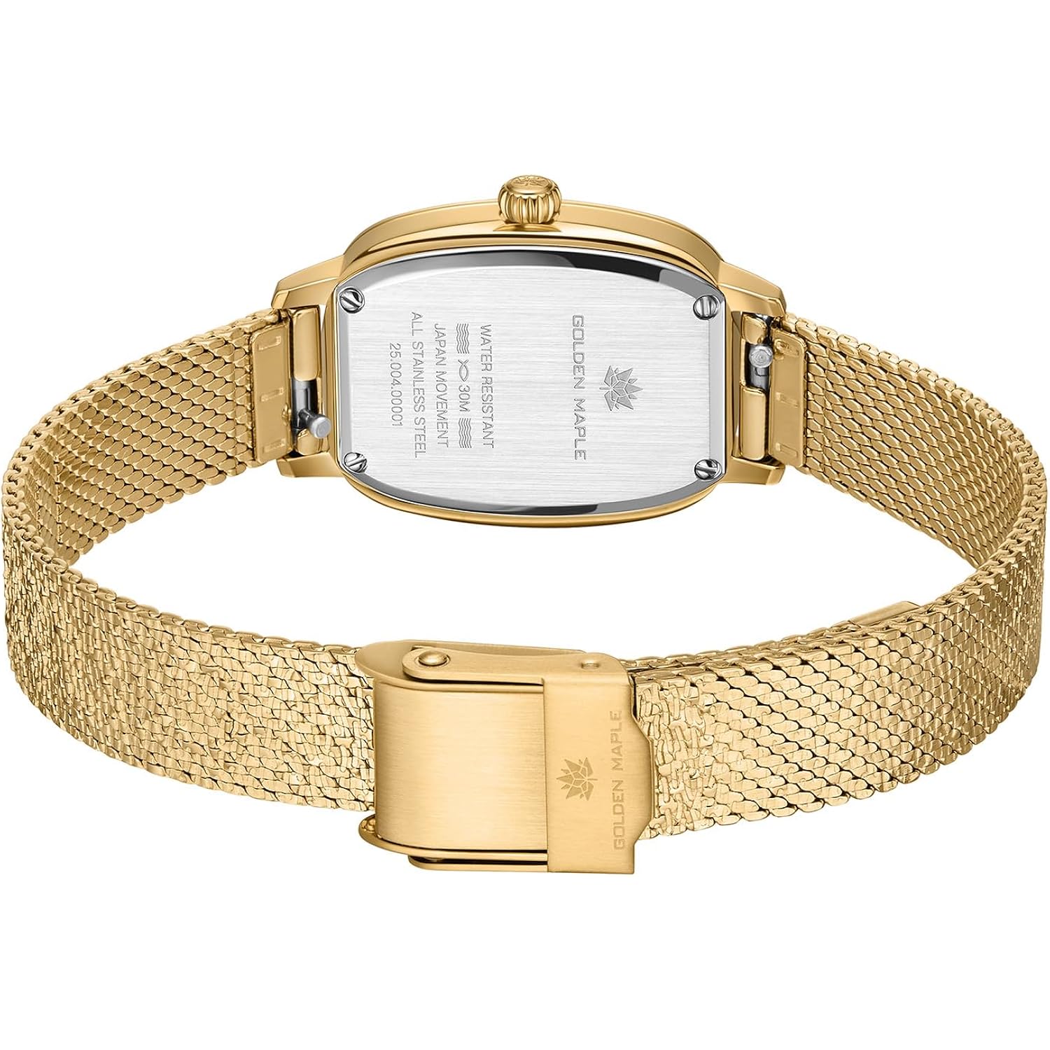 Golden Maple Watches For Women, Dainty Gold Watch With Small Stainless Steel Case, Quartz Movement And Water Resistant, Adjustable Mesh Band
