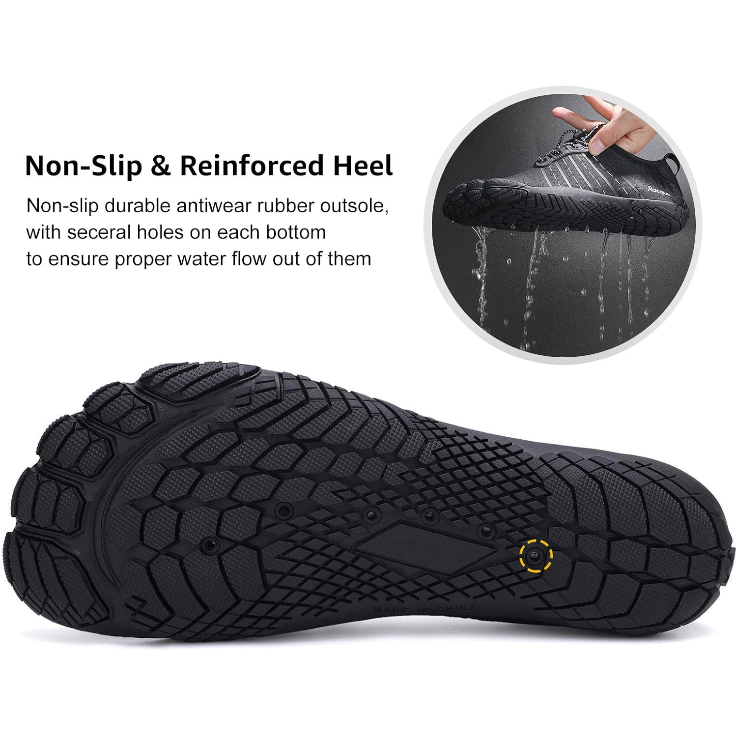 Racqua Water Shoes Quick Dry Barefoot Beach Aqua Sport Swim Surf Pool Hiking Diving Walking For Men Women