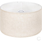 Outon Beige Large Drum Lamp Shades For Floor Lamps, 16" Top X16" Bottom X 9" High, Easy To Assemble, Replacement Linen Lampshades For Table Lamps & Bedside Lamps (1.65" Spider)