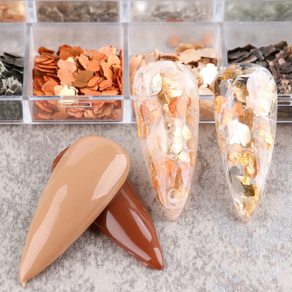 Mica Marble Nail Art Decorations, Holographic Japanese Style 3D Acrylic Nails Supplies Design, Mica Nail Art Glitter Slices UV Gel Marble Sequins Accessories for Women Girls Manicure Charms Decoration