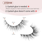 Natural Lashes Wispy Lashes Natural Look False Eyelashes Soft Fluffy Fake Eyelashes 7 Pairs D1 Natural (6-13Mm)