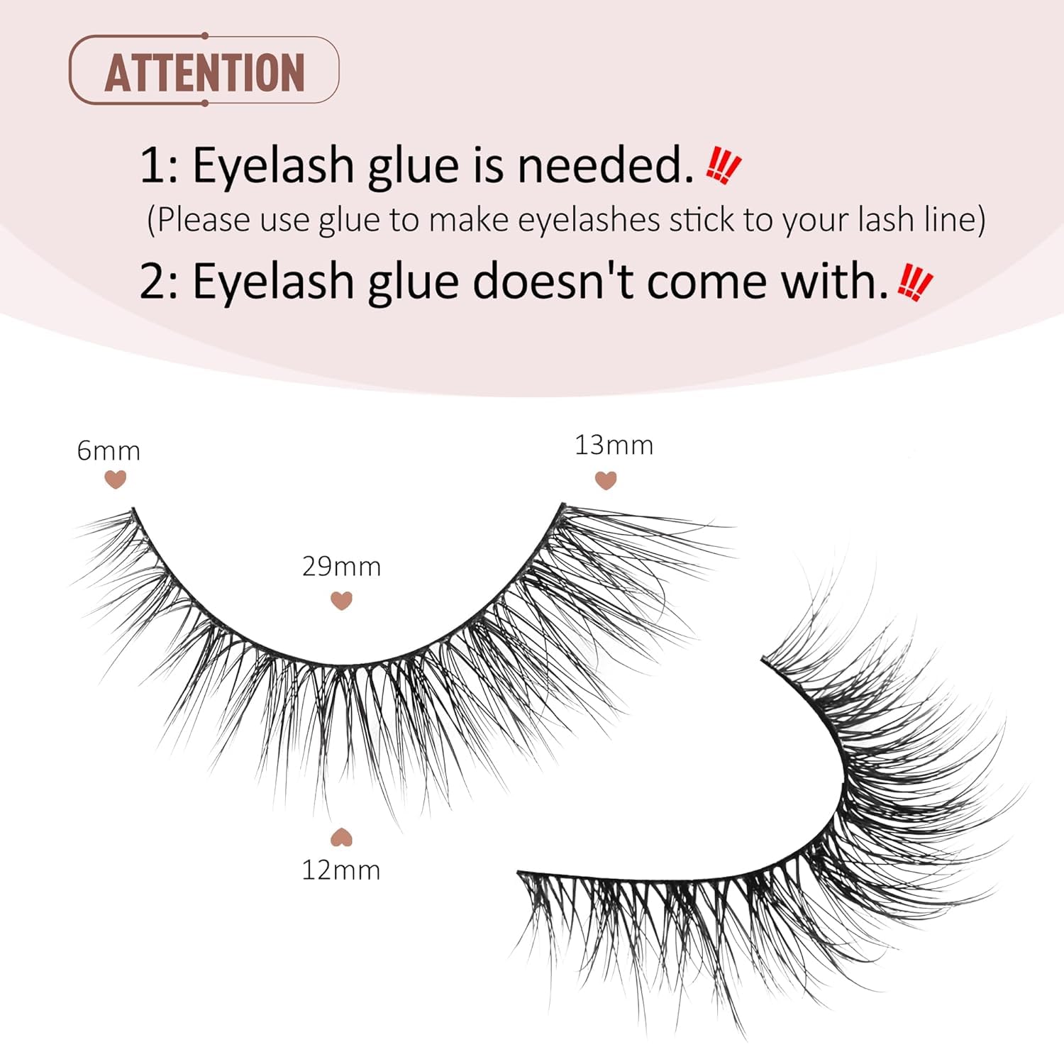 Natural Lashes Wispy Lashes Natural Look False Eyelashes Soft Fluffy Fake Eyelashes 7 Pairs D1 Natural (6-13Mm)