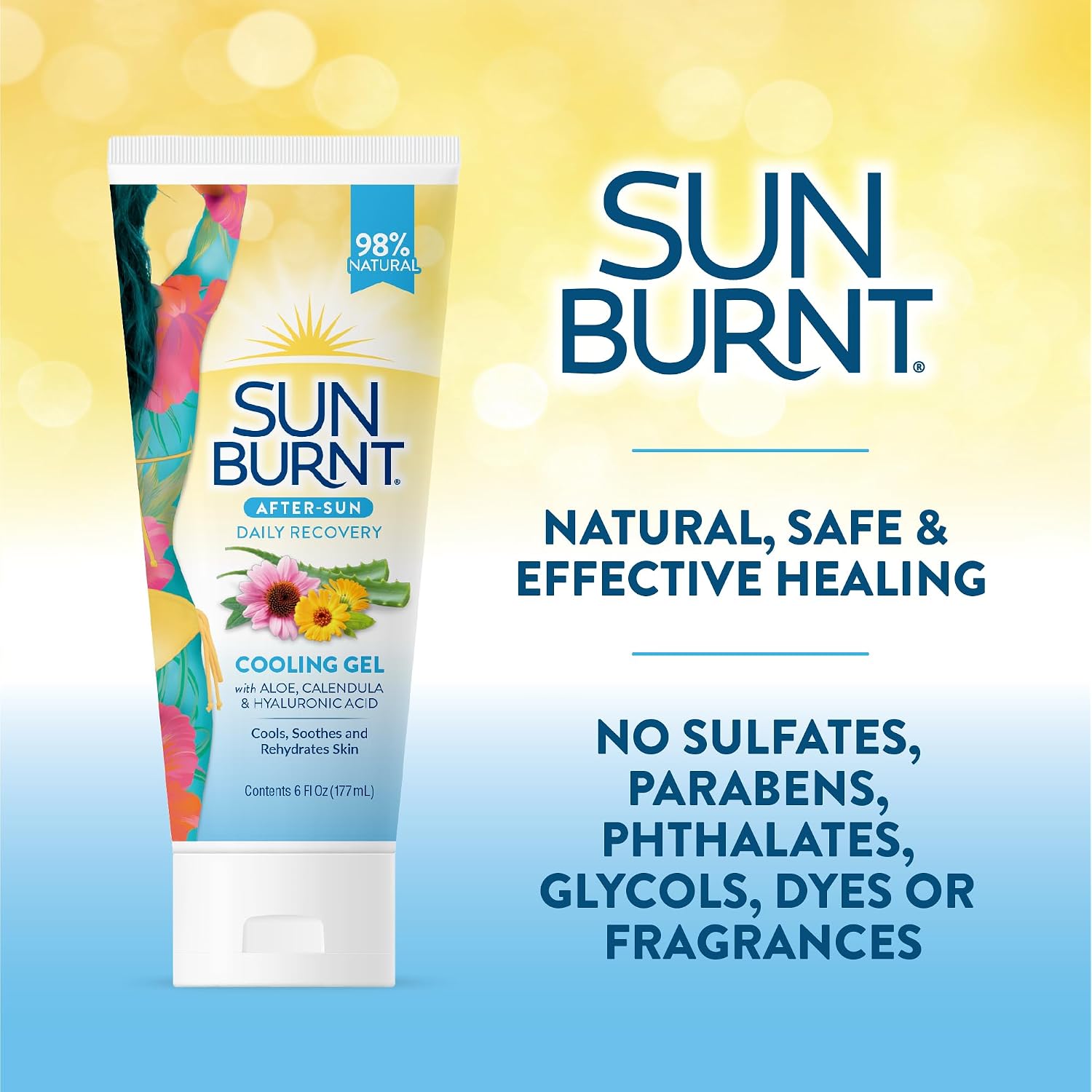 Emcw9 Ultra Hydrating Aloe Vera Gel By Sunburnt 6 Ounce,Clear,Sunb21006