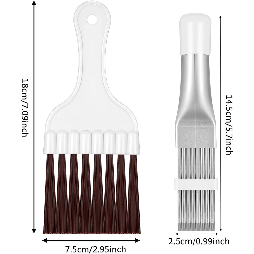 Boao Air Conditioner Condenser Fin Comb, Fin Cleaning Brush Air Conditioner Coil Cleaner Refrigerator Coil Cleaning Whisk Brush Evaporator Radiator Repair Tool(2 Pieces)