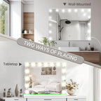 Hollywood Vanity Mirror With Lights, 23" X 18" Lighted Makeup Mirror With 15 Led Bulbs, 3 Color Lights, 10X Magnification, Desk/Wall Mounted, Bedroom College Dorm Room Essentials