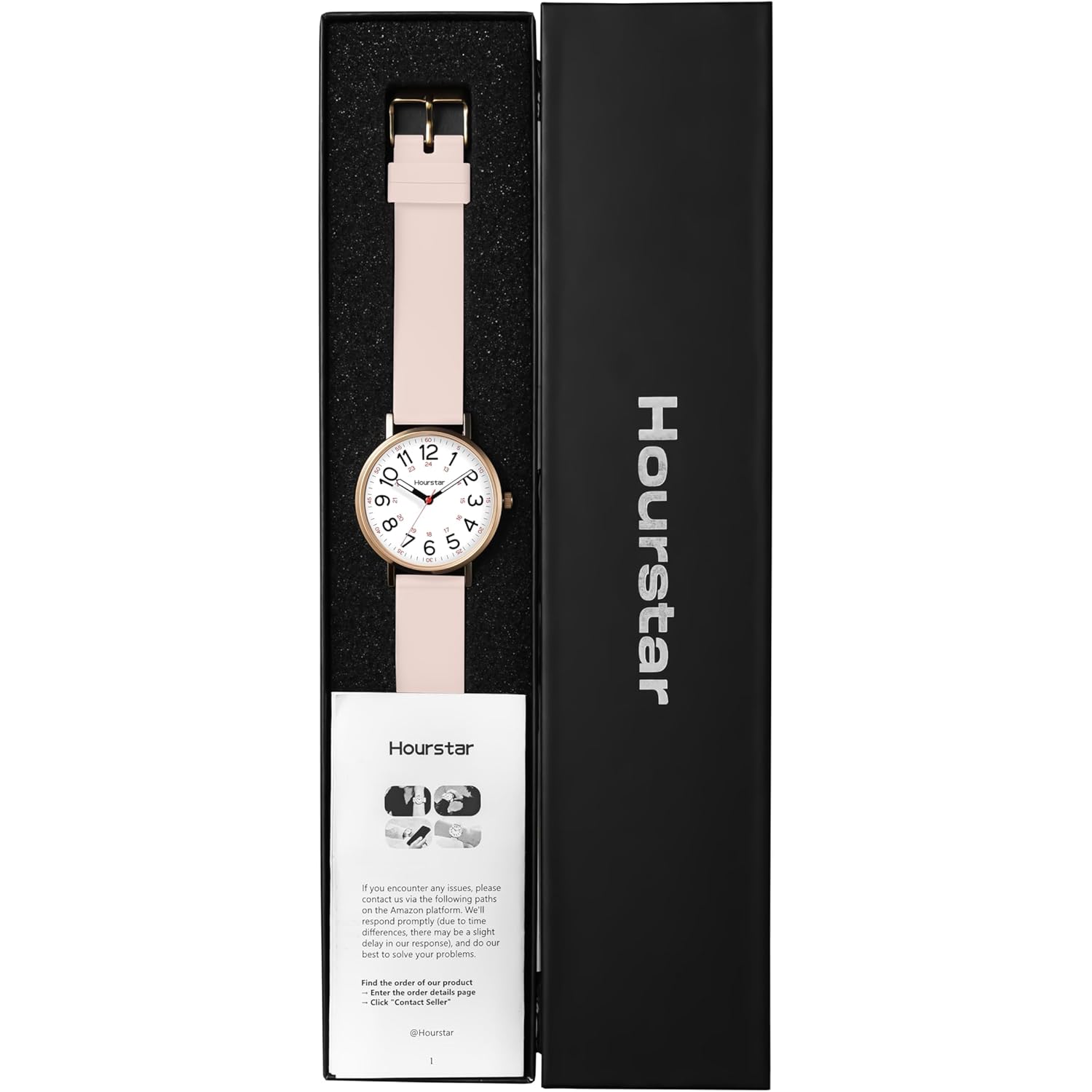 Women's Analog Nurse Watch with Second Hand for Nursing, 12/24 Time, Silicone Band, Easy Read