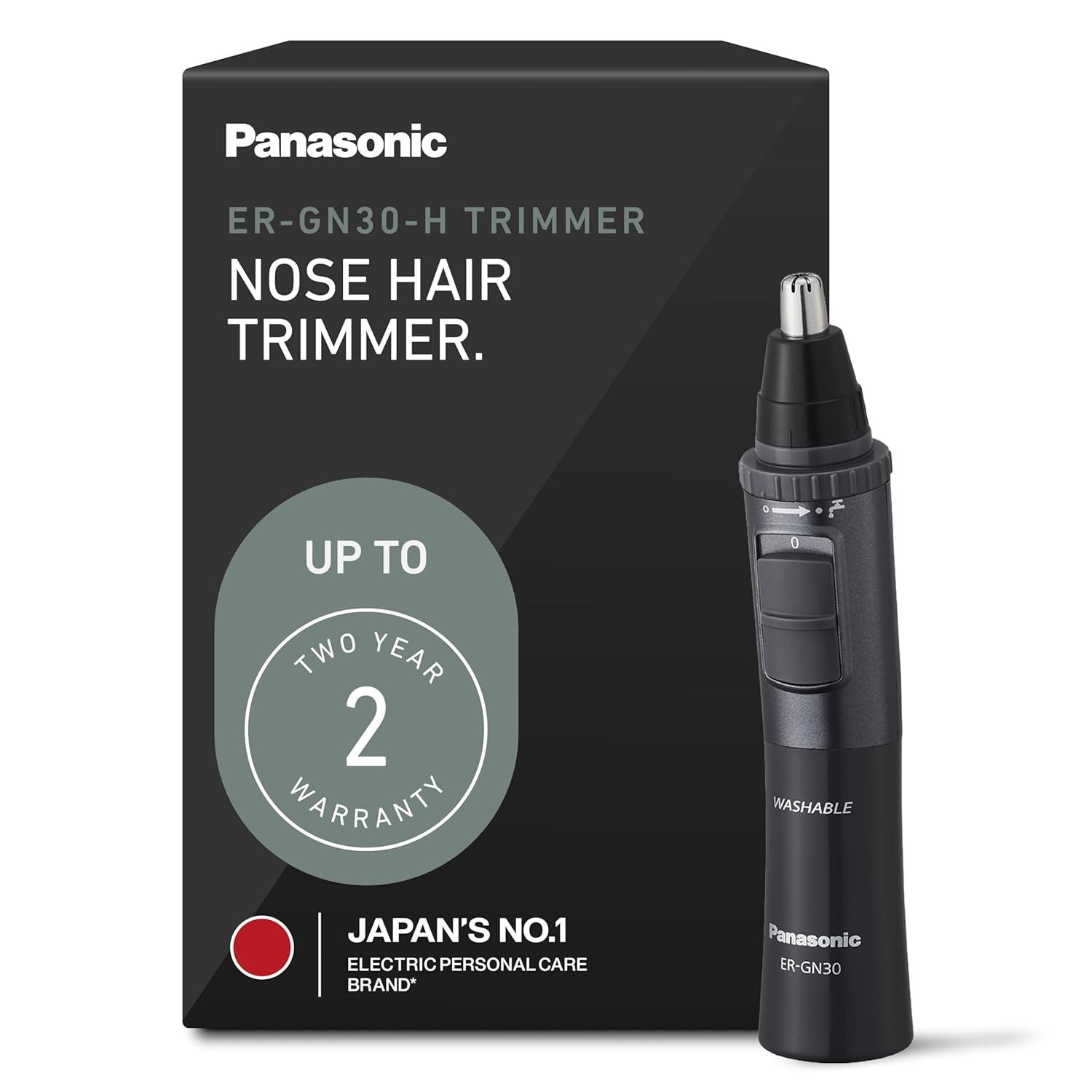 Panasonic Men’s Ear and Nose Hair Trimmer, Wet Dry Hypoallergenic Dual Edge Blade - ER-GN30-H