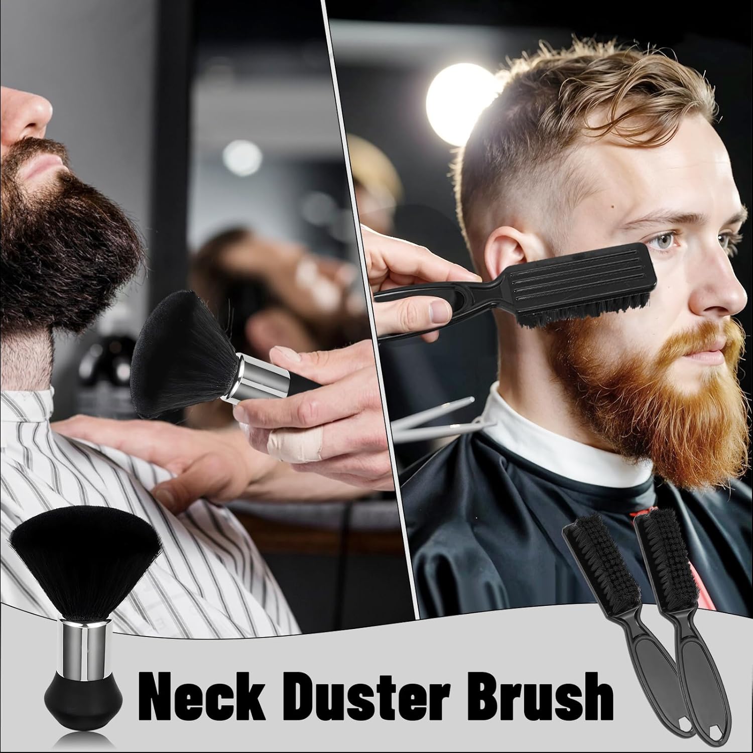 10 in 1 Barber Cape Kit, Hair Cutting Cape Neck Duster Brush Combs, Clips & Cleaning Supplies for Home Men Father Gifts