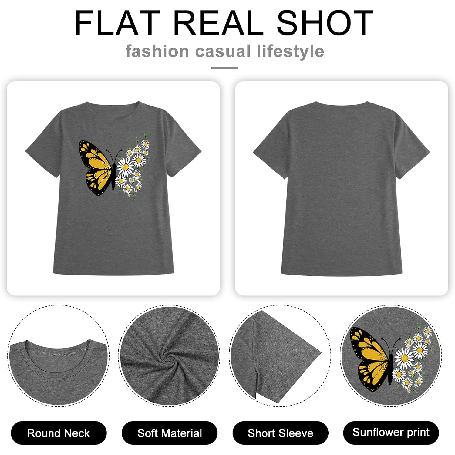 HDLTE Women Plus Size T Shirts Short Sleeve Casual Graphic Tee Tops A1 A-y01-grey