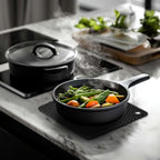Silicone Trivet Mats,Heat Resistant Pot Holders, Multipurpose Non-Slip Hot Pads for Kitchen Potholders, Hot Dishers, Jar Opener, Spoon Holder, Food Grade Silicone(Black Size Square 7.1''x7.1'')