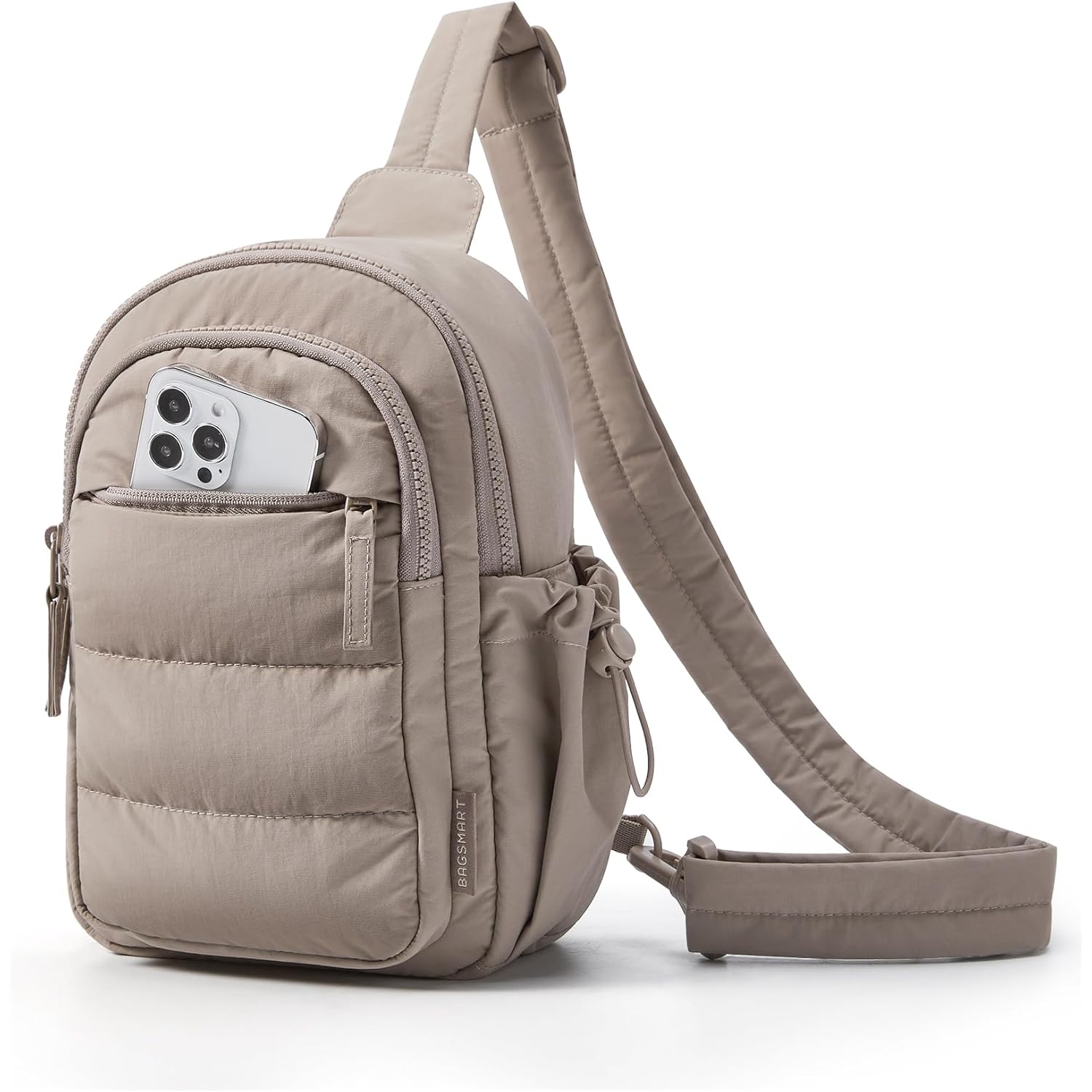 BAGSMART Small Sling Bag for Women, Puffer Crossbody Bag Purses Hobo Handbag Fanny Packs for Travel Hiking