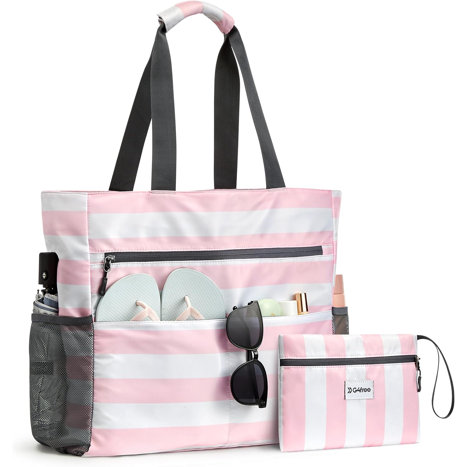 G4Free Beach Bag, Waterproof Sandproof Beach Tote Bag, Large Capacity Foldable For Women
