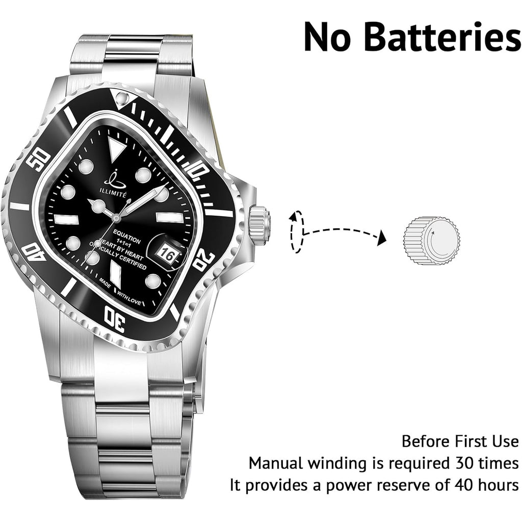 Illimite Melting Automatic Watches For Men Japanese Miyota 8215 Self-Winding Mechanical Movement Watch Waterproof Stainless Steel Art Surrealist Wrist Watches Pea001